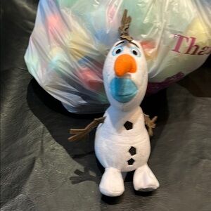White Snowman Plush Toy with Orange Nose